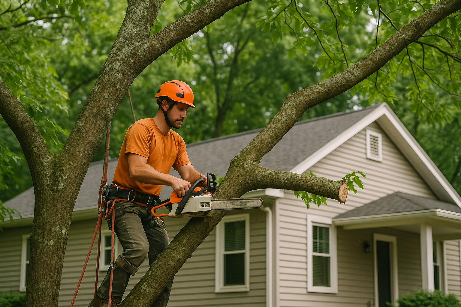 Editorial illustration depicting tree removal permits powell tennessee